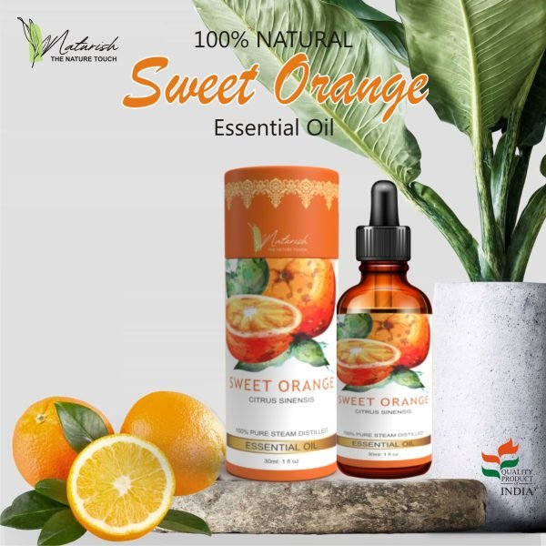 Premium Sweet Orange Essential Oil - Natural Citrus Aromatherapy for Relaxation and Wellness